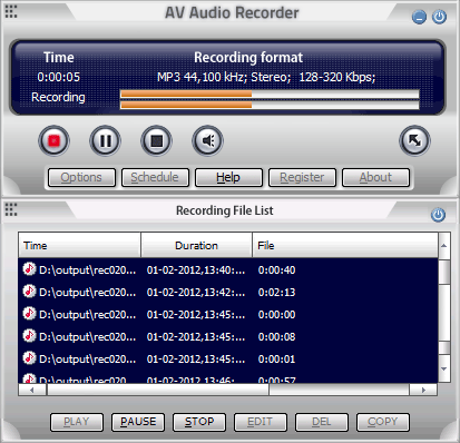 AV Audio Recorder Screenshot